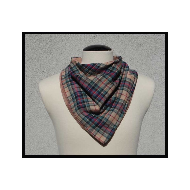 Rogey Scarf_Brown Plaid w/Brown Bamboo velour