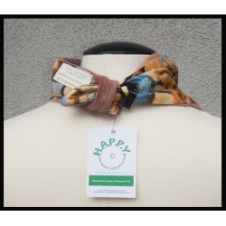 Rogey Scarf_Wild Horses w/Brown Bamboo velour