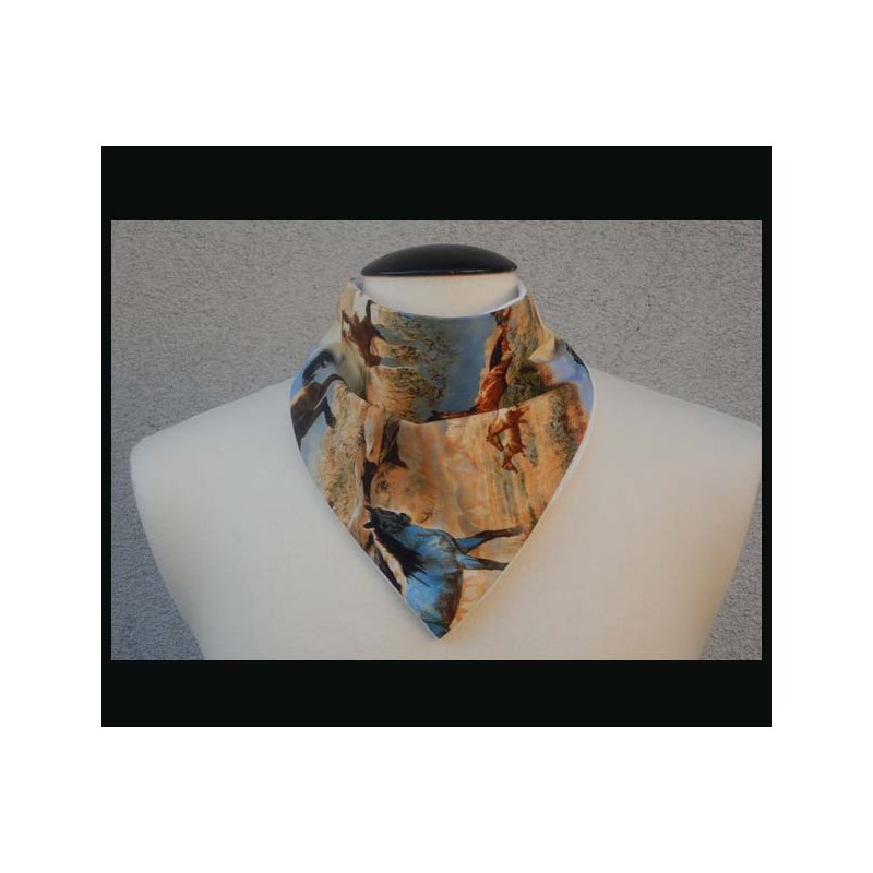 Rogey Petite Scarf_Horses w/Dye-free bamboo terry cloth