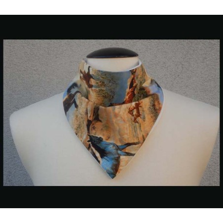 Rogey Petite Scarf_Horses w/Dye-free bamboo terry cloth