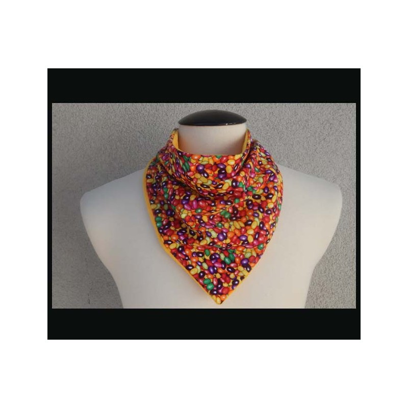 Rogey Petite Scarf (Larger)_Jelly Beans w/Yellow bamboo velour